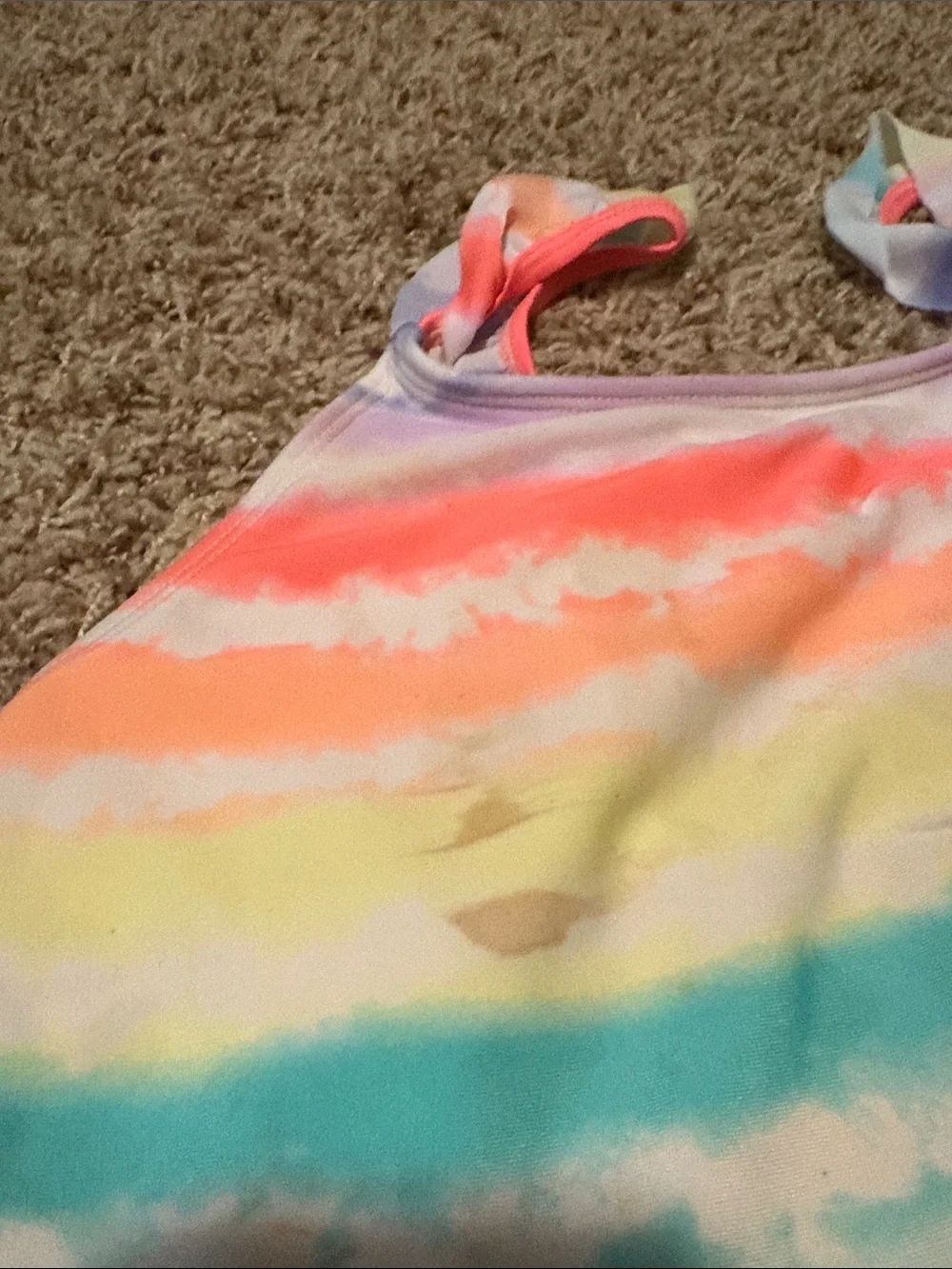 Cat & Jack Bright Coral Girls Swim Top